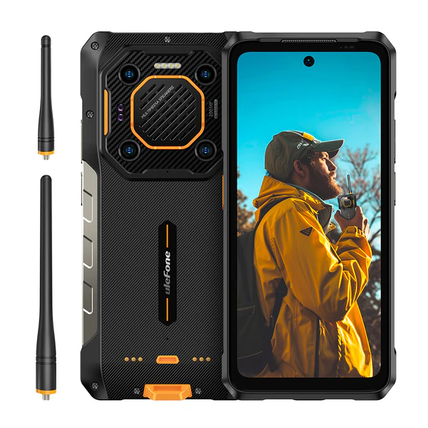 Ulefone Armor 26 Ultra Walkie-Talkie Edition 512GB 12GB RAM in Black with walkie-talkie antennas and 6.78-inch display at Ekila Digital Hub