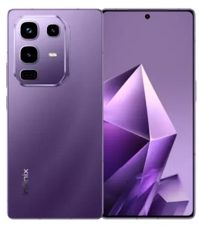 Infinix Note 50 Pro 256GB 8GB RAM smartphone in Enchanted Purple with 6.78-inch AMOLED display and slim bezels at Ekila Digital Hub