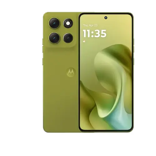 Motorola Moto G86 Power 5G 512GB 8GB RAM durable smartphone in Golden Cypress vegan leather with 6.67-inch P-OLED display at Ekila Digital Hub
