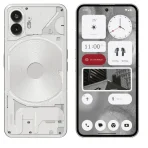 Nothing Phone 2 512GB 12GB RAM smartphone in White with transparent Glyph LED back and 6.7-inch AMOLED display at Ekila Digital Hub