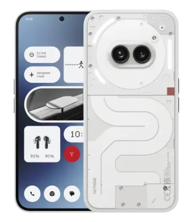 Nothing Phone 2a 256GB 12GB RAM smartphone in Milk with transparent Glyph LED back and 6.7-inch AMOLED display at Ekila Digital Hub